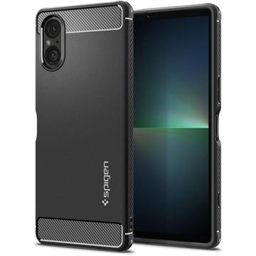 Sony Xperia 5 V Spigen Rugged Armor TPU-Kotelo - Musta