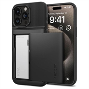 iPhone 15 Pro Spigen Slim Armor CS Suojakotelo - Musta