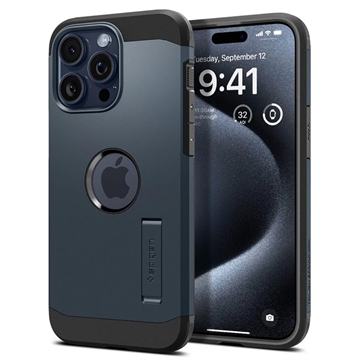 iPhone 15 Pro Spigen Tough Armor Mag Suojakuori - Liuskekivimetalli