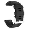 Urheilusilikonihihna Garmin Fenix 3 / 3 HR / 5X / 5X Plus / 6X / 6X Pro - musta