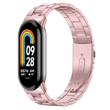 Xiaomi Smart Band 8 Ruostumaton Teräsranneke - Pinkki