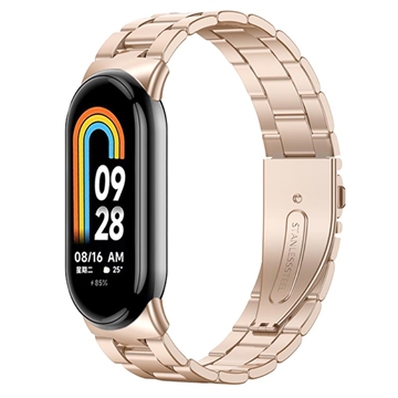 Xiaomi Smart Band 8 Ruostumaton Teräsranneke - Ruusukulta