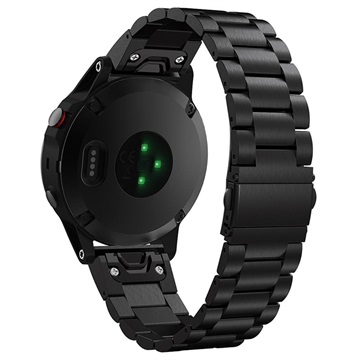 Garmin Fenix 5/Forerunner 935 Ruostumaton Teräs Ranneke - 22mm - Musta