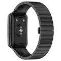 Huawei Watch Fit Ruostumaton Teräshihna Perhoslukolla - Musta