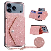 iPhone 17 Pro Stardust Kotelo Korttitelineellä - Pinkki