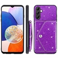 Stardust Samsung Galaxy A14 Kotelo Korttitelineellä - Violetti