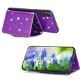 Stardust Samsung Galaxy A14 Kotelo Korttitelineellä - Violetti