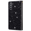 Starlight Series Samsung Galaxy S22 5G Lompakkokotelo - Musta