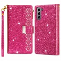 Starlight Series Samsung Galaxy S22 5G Lompakkokotelo - Kuuma Pinkki