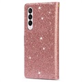 Starlight Series Samsung Galaxy Z Fold4 Lompakkokotelo - Ruusukulta
