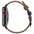 Apple Watch Series 9/8/SE (2022)/7/SE/6/5/4/3/2/1 Stitched Nahkaranneke - 41mm/40mm/38mm - Ruskea