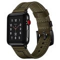 Apple Watch Series Ultra 2/Ultra/9/8/SE (2022)/7/SE/6/5/4/3/2/1 Stitched Nahkaranneke - 49mm/45mm/44mm/42mm - Vihreä