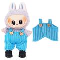 Raidallinen karhun lappuhaalari Labubu Mini figuurille 17cm - sininen