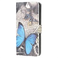 Style Series Samsung Galaxy A02s Lompakkokotelo - Sininen Perhoset