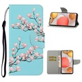 Style Series Samsung Galaxy A42 5G Lompakkokotelo - Kirsikkapuun kukat