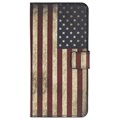 Style Series Samsung Galaxy A20e Lompakkokotelo - Vintage American Flag