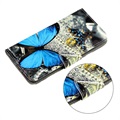Style Sarja Samsung Galaxy Note20 Ultra Lompakkokotelo - Sininen Perhoset