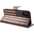 iPhone X / iPhone XS Style Lompakkokotelo - Vintage American Flag