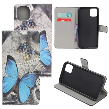 Style Series iPhone 11 Pro Lompakkokotelo - Sininen Perhoset