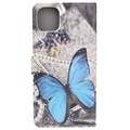 Style Series iPhone 11 Pro Lompakkokotelo - Sininen Perhoset