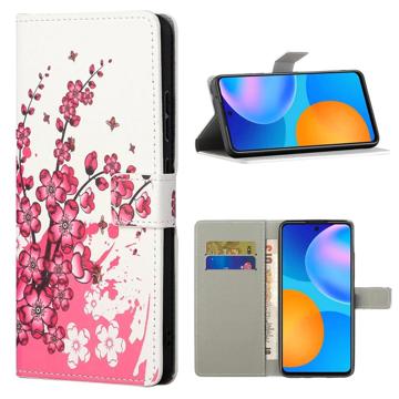 Style Sarja Xiaomi 12T/12T Pro Lompakkokotelo - Vaaleanpunaiset Kukat