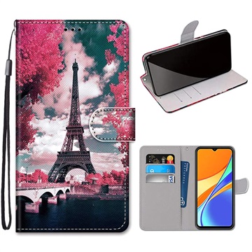 Style Series Xiaomi Redmi 9C, Redmi 9C NFC Lompakkokotelo - Eiffel Torni