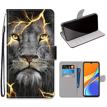 Style Series Xiaomi Redmi 9C, Redmi 9C NFC Lompakkokotelo - Lion