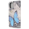 Style Series iPhone 13 Mini Lompakkokotelo - Sininen Perhoset