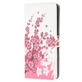 Style Series iPhone 13 Mini Lompakkokotelo - Kirsikkapuun kukat
