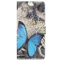 Style Series iPhone 13 Pro Max Lompakkokotelo - Sininen Perhoset