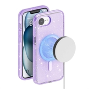 iPhone 16e Stylish Glitter Series Hybridikotelo - MagSafe-yhteensopiva - Violetti