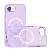 iPhone 16e Stylish Glitter Series Hybridikotelo - MagSafe-yhteensopiva - Violetti