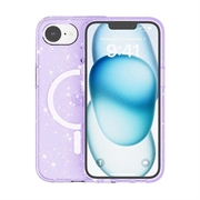 iPhone 16e Stylish Glitter Series Hybridikotelo - MagSafe-yhteensopiva - Violetti