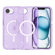 iPhone 16e Stylish Glitter Series Hybridikotelo - MagSafe-yhteensopiva - Violetti