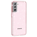 Samsung Galaxy S21 5G Stylish Glitter Series Hybridikotelo - Pinkki