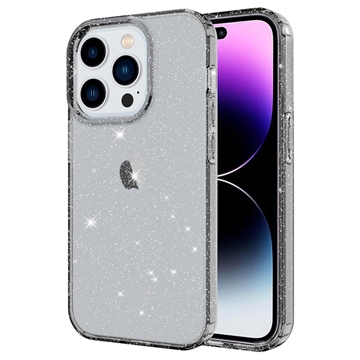 Stylish Glitter Sarja iPhone 14 Pro TPU Suojakuori - Musta