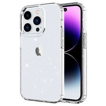 Stylish Glitter Sarja iPhone 14 Pro Max TPU Suojakuori - Läpinäkyvä