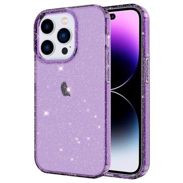 Stylish Glitter Sarja iPhone 14 Pro TPU Suojakuori - Violetti