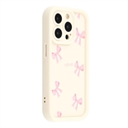 iPhone 12 Pro Tyylikäs iskunkestävä TPU-kotelo korotetuilla reunoilla - Valkoinen / Rusetti