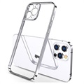 Sulada Plating Frame iPhone 12 Pro Max TPU Suojakuori - Hopea / Läpinäkyvä