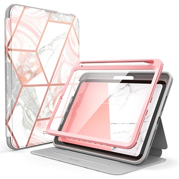 Supcase Cosmo iPad Mini (2021) Lompakkokotelo - Pinkki Marmori