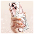 Supcase Cosmo iPhone 13 Mini Hybridikotelo - Pinkki Marmori