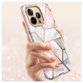 Supcase Cosmo iPhone 13 Pro Max Hybridikotelo - Pinkki Marmori