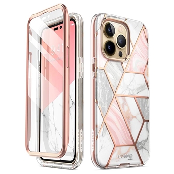 Supcase Cosmo iPhone 14 Pro Hybridikotelo - Pinkki Marmori