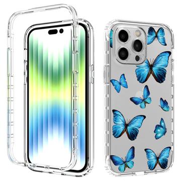 Sweet Armor Series iPhone 14 Pro Max Hybridikotelo - Siniset perhoset