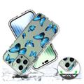 Sweet Armor Series iPhone 14 Pro Max Hybridikotelo - Siniset perhoset