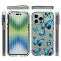 Sweet Armor Series iPhone 14 Pro Max Hybridikotelo - Siniset perhoset