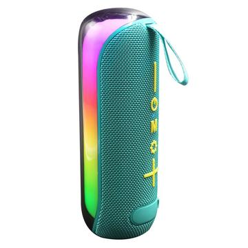 T&G TG-384 Mini kannettava Bluetooth-kaiutin RGB-valo Langaton musiikki Subwoofer tuki TF / U-levy - vihreä - vihreä