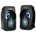 T-Wolf S11 Stereo PC-Kaiuttimilla RGB-Valoilla - Musta