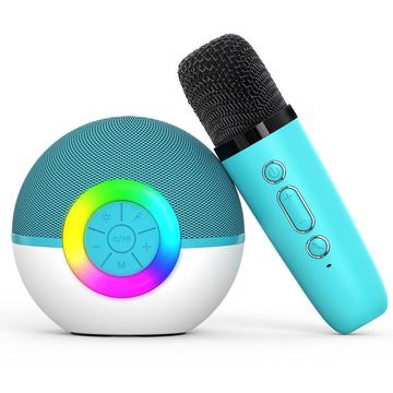 T97 Lasten karaokemikrofoni Bluetooth-kaiuttimella ja subwooferilla - vihreä